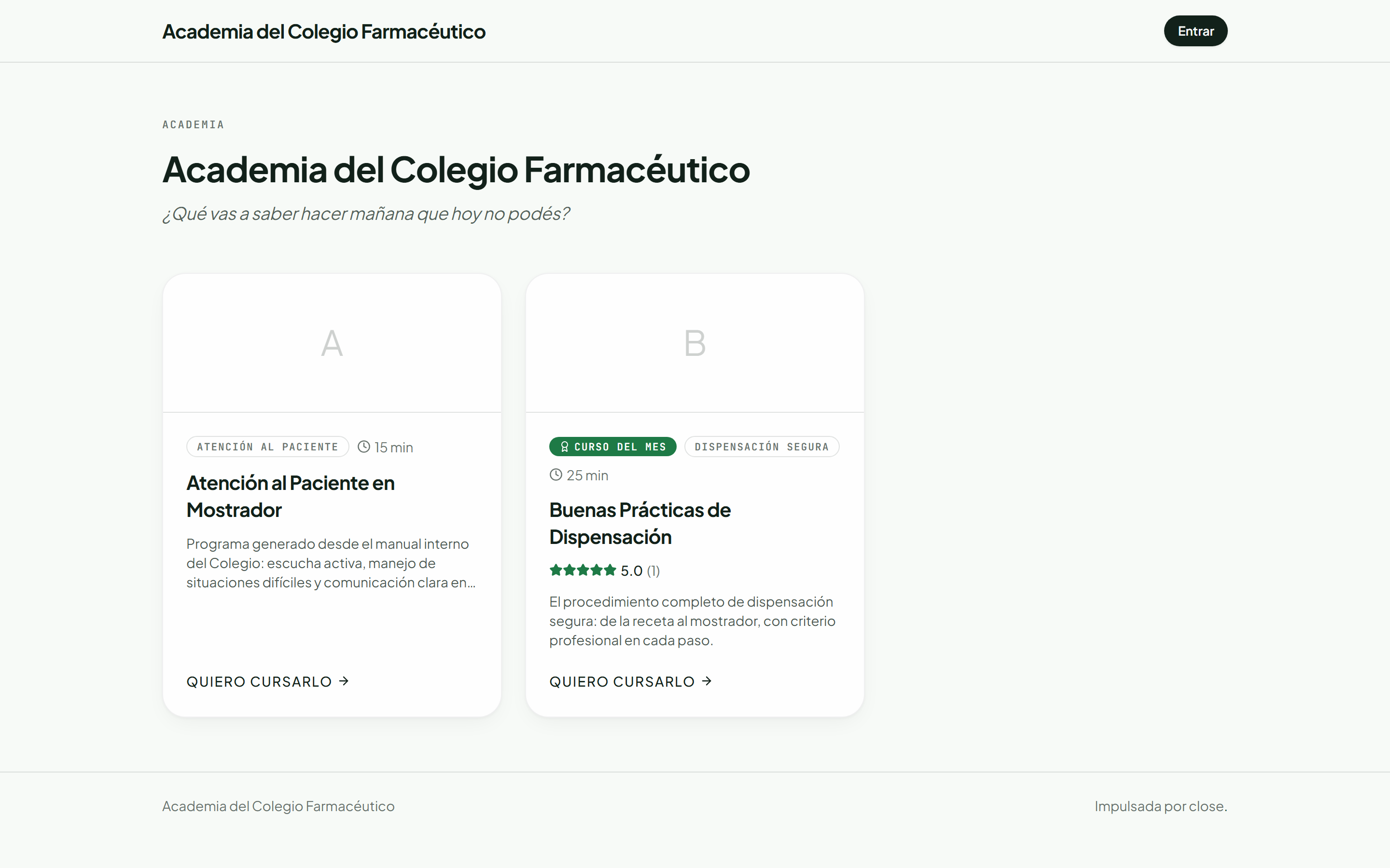 Academia white-label del cliente